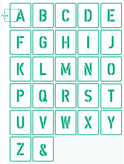 Einzel - Schablonen Buchstaben 7cm hoch ● Alphabet ● Druckbuchstaben