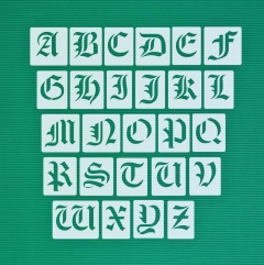 Alte Schrift Buchstaben groß einzelne Schablonen ca.10cm hoch Schrift-Schablonen-Set Nr.30